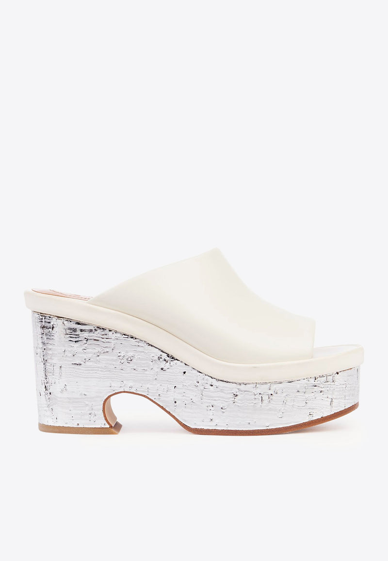 Chloé Oli 85 Platform Mules White CHC23U863D9101 WHITE