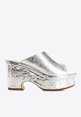 Chloé Oli 100 Platform Mules Silver CHC23U863EM9DL SILVER