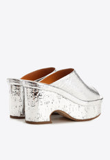 Chloé Oli 100 Platform Mules Silver CHC23U863EM9DL SILVER