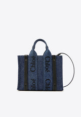 Chloé Small Woody Denim Tote Bag Denim CHC23US397K3545D DENIM