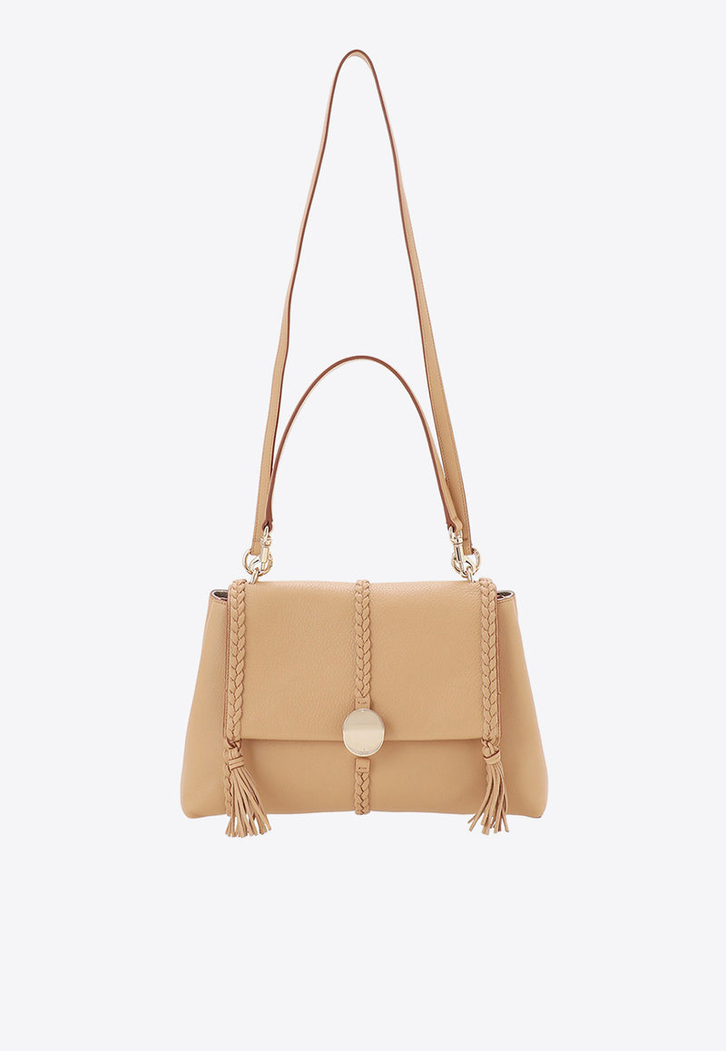 Chloé Medium Penelope Shoulder Bag Beige CHC23US569K15281 MILKY BROWN