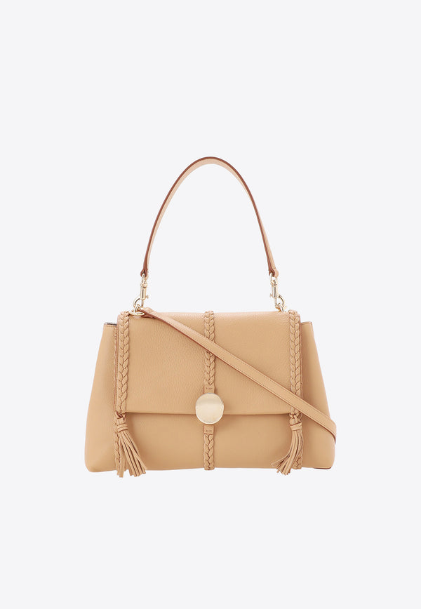 Chloé Medium Penelope Shoulder Bag Beige CHC23US569K15281 MILKY BROWN