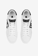 Dolce 
Gabbana Portofino DG Logo Sneakers in Calf Leather CK1545 AC330 89697 White