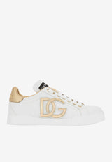 Dolce 
Gabbana Portofino DG Logo Sneakers in Calf Leather CK1545 AD780 89662 White