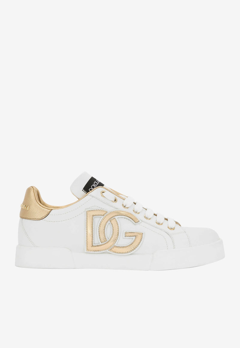 Dolce 
Gabbana Portofino DG Logo Sneakers in Calf Leather CK1545 AD780 89662 White