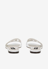 Dolce 
Gabbana DG Logo Slides in Calf Leather CQ0436 AY329 80001 White