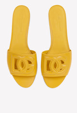 Dolce 
Gabbana DG Logo Slides in Calf Leather Yellow CQ0436 AY329 80220