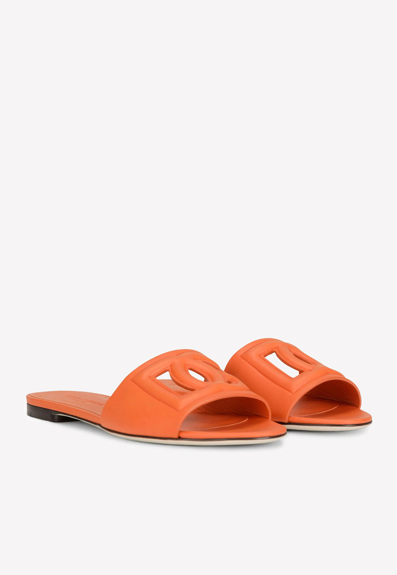 Dolce 
Gabbana DG Millennials Slides in Calf Leather Orange CQ0436 AY329 80244