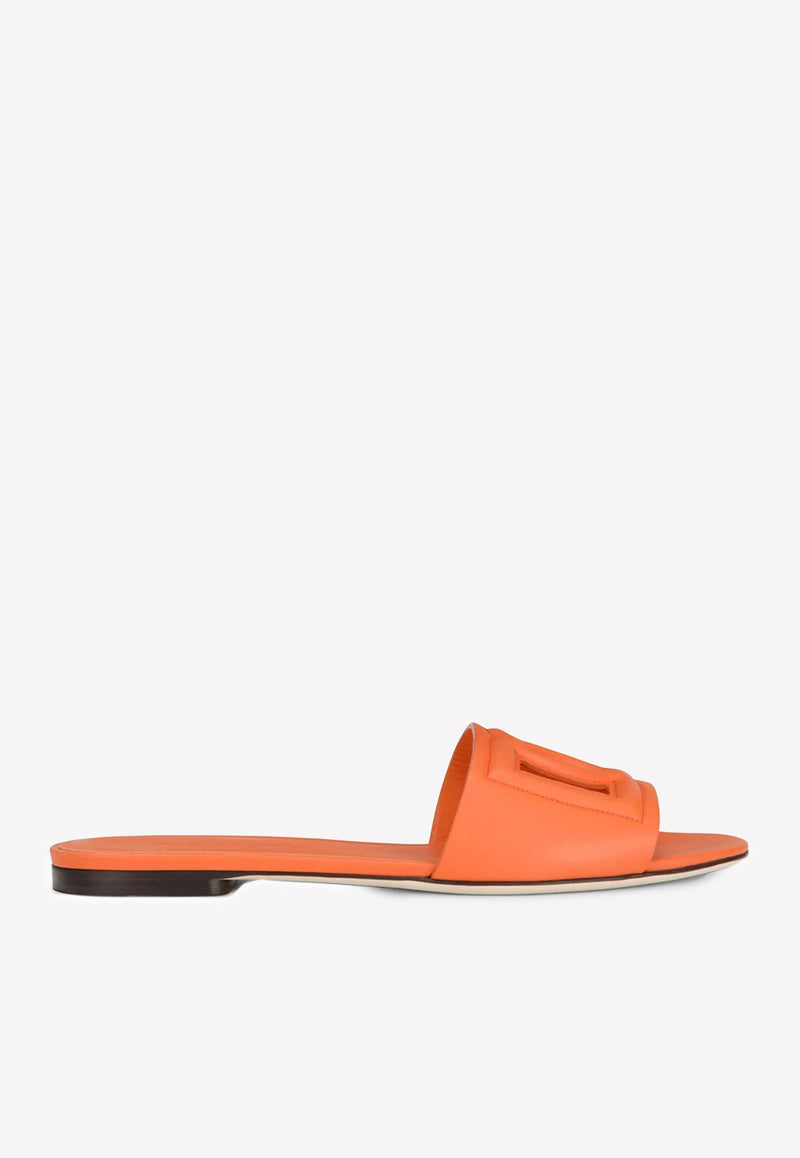 Dolce 
Gabbana DG Millennials Slides in Calf Leather Orange CQ0436 AY329 80244