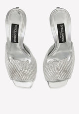 Dolce 
Gabbana Keira 105 Crystal Embellished Mules in Satin Silver CR1194 AQ679 8B070