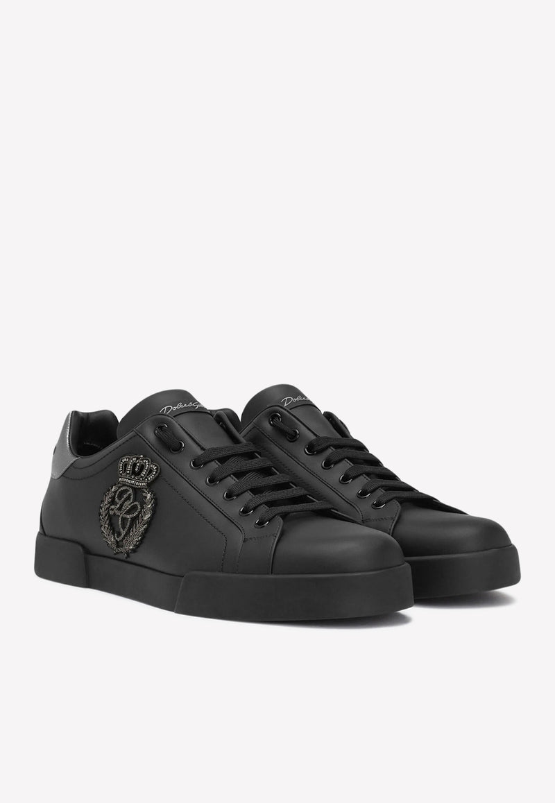 Dolce 
Gabbana Portofino Sneakers with Crown-Patch Black CS1761 AH164 8B979