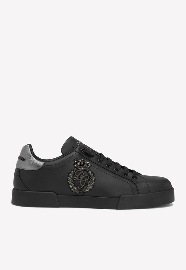 Dolce 
Gabbana Portofino Sneakers with Crown-Patch Black CS1761 AH164 8B979