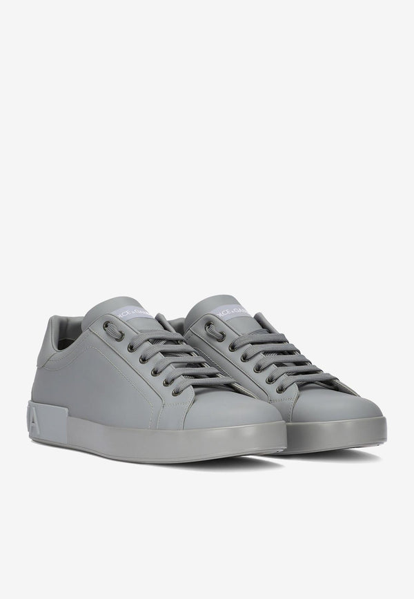 Dolce 
Gabbana Leather Low-Top Sneakers Gray 