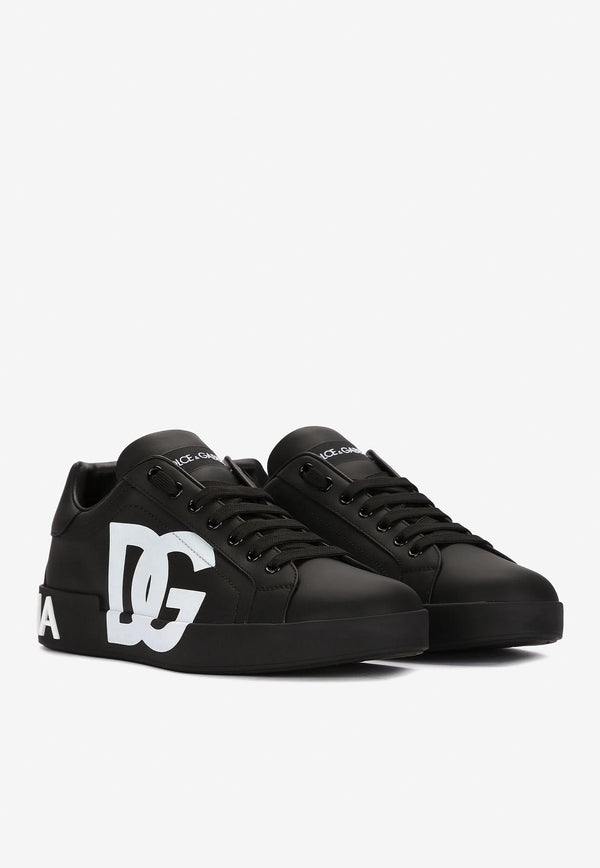 Dolce 
Gabbana Portofino Sneakers in Nappa Leather Black CS1772 AC330 8B956