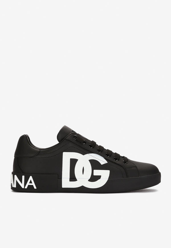 Dolce 
Gabbana Portofino Sneakers in Nappa Leather Black CS1772 AC330 8B956