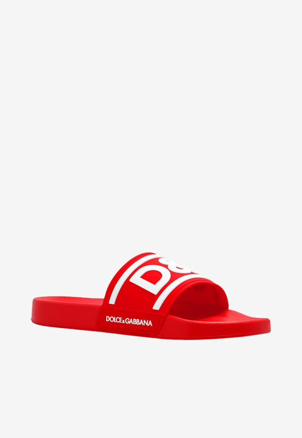 Dolce 
Gabbana Logo Rubber Slides Red CS2072 AQ858 89689