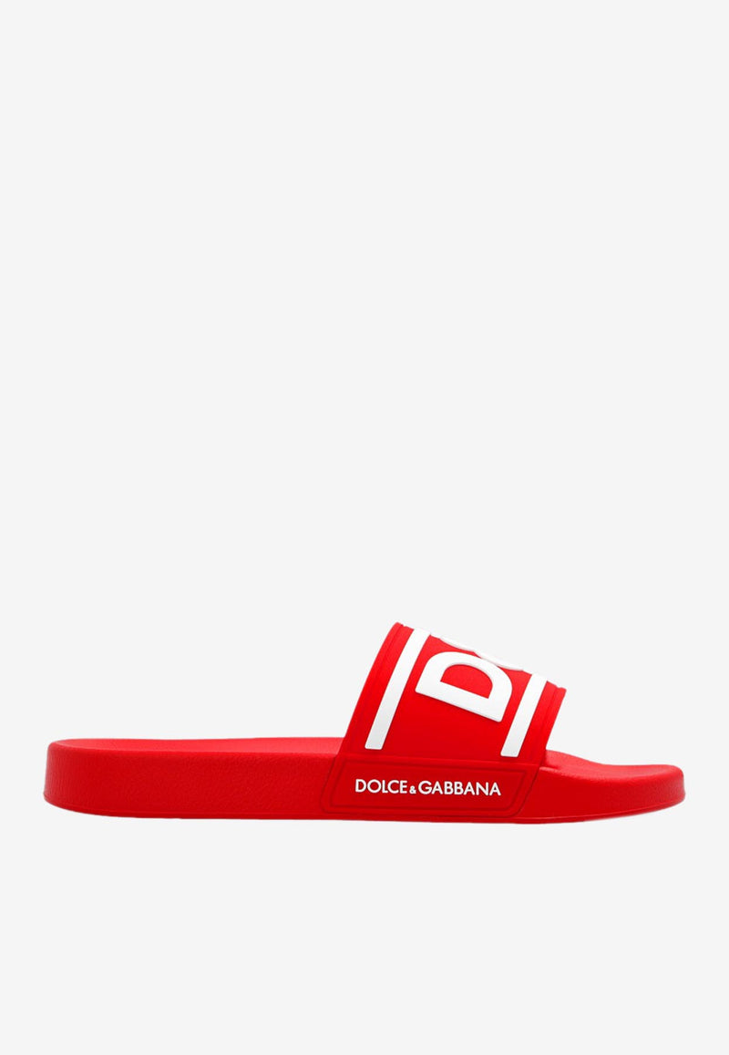 Dolce 
Gabbana Logo Rubber Slides Red CS2072 AQ858 89689