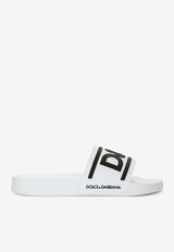 Dolce 
Gabbana Logo Rubber Slides White CS2072 AQ858 89697