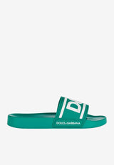 Dolce 
Gabbana Logo Rubber Slides Green CS2072 AQ858 8B605