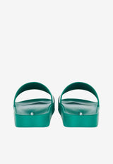 Dolce 
Gabbana Logo Rubber Slides Green CS2072 AQ858 8B605