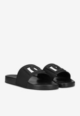 Dolce 
Gabbana Logo Cut-Out Rubber Slides Black CS2079 AO666 80999