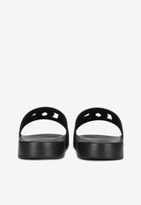 Dolce 
Gabbana Logo Cut-Out Rubber Slides Black CS2079 AO666 80999