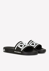 Dolce 
Gabbana DG Beachwear Rubber Slides Black CW1991 AQ858 89690