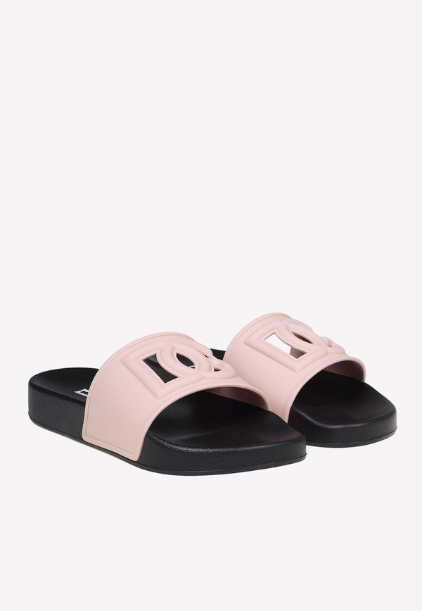 Dolce 
Gabbana DG Logo Rubber Slides Pink CW2079 AO666 80400