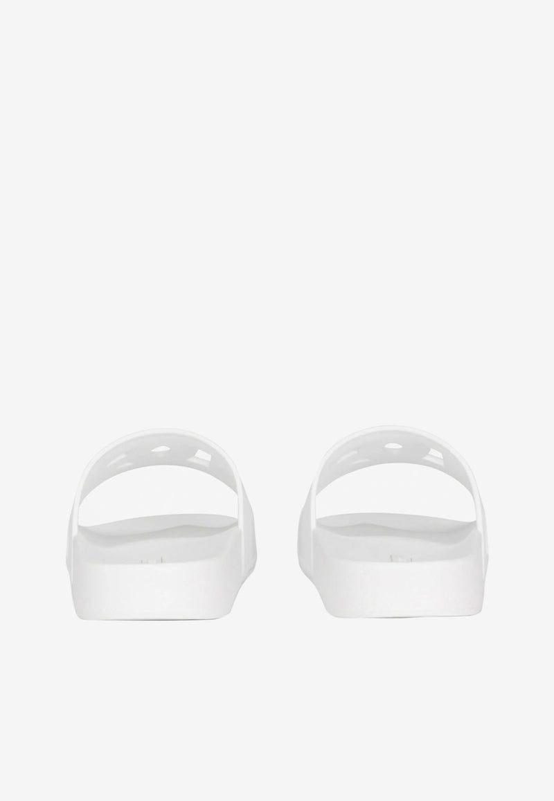 Dolce 
Gabbana DG Logo Rubber Slides White CW2079 AO666 8B930