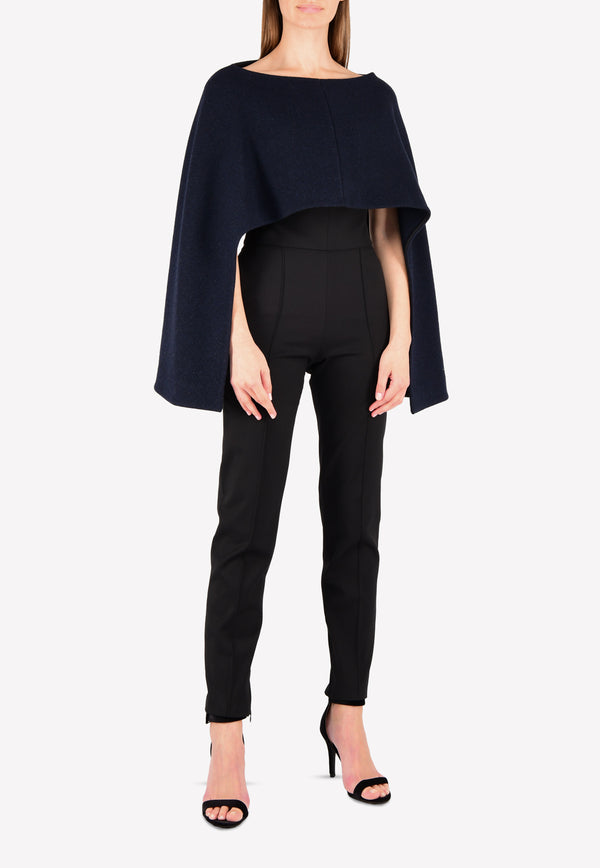 Boat Neck Cape Wool Top