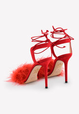 Salsa 110 Ostrich Feather Tie-Up Sandals