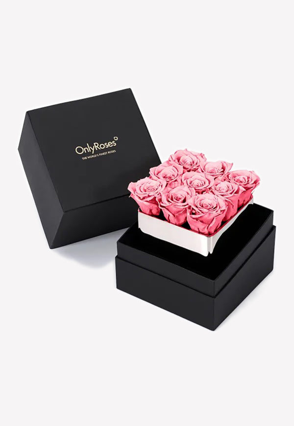 OnlyRoses Infinite Rose Silver Cube Cherry Blossom 