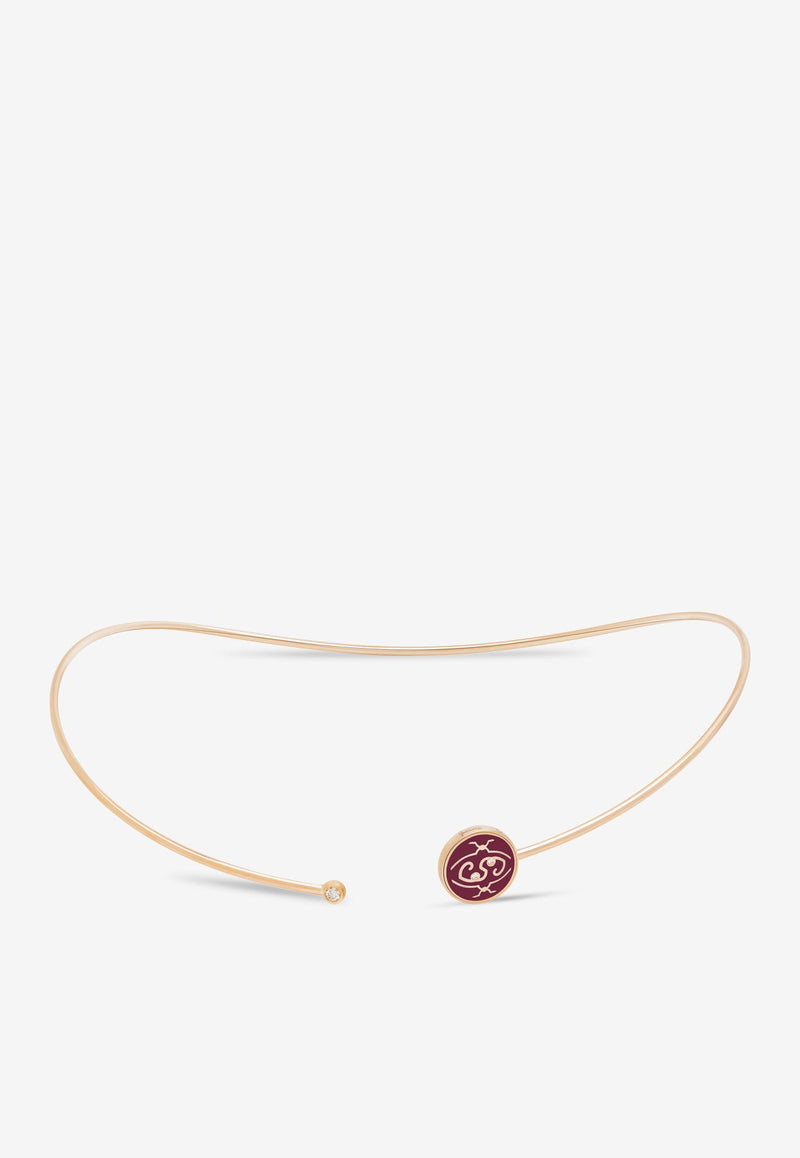 Intisars Me Oh Me Bordeaux Exquiste 18K Rose Gold Diamond Choker Bordeaux