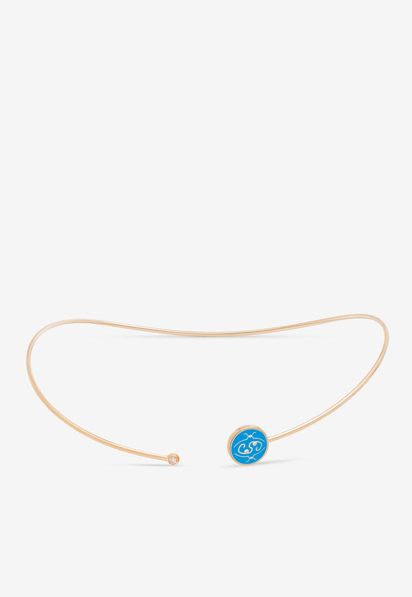 Intisars Me Oh Me Turquoise Happy 18K Rose Gold Diamond Choker Blue