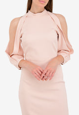 Cushnie et Ochs Pink Cold-Shoulder Pencil Dress 11734305-PNK