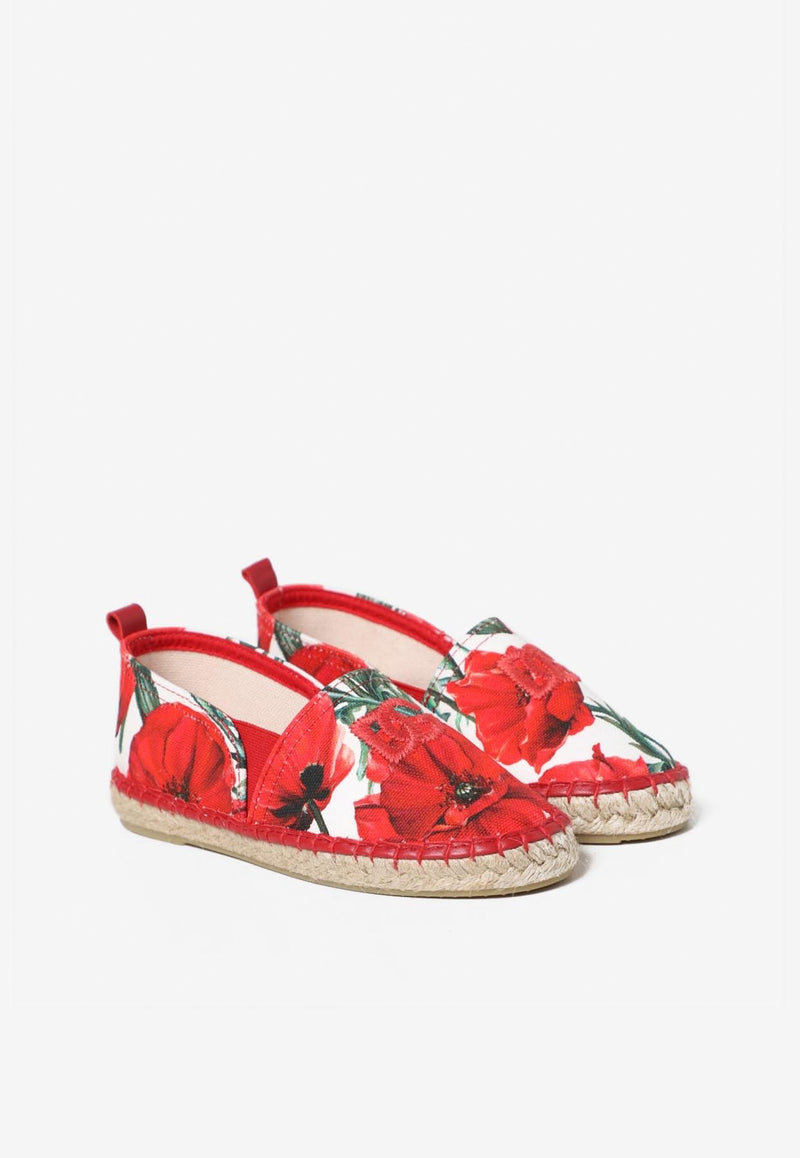 Dolce 
Gabbana Kids Girls Poppy-Print Espadrilles Multicolor D00230 AT010 HA3VN