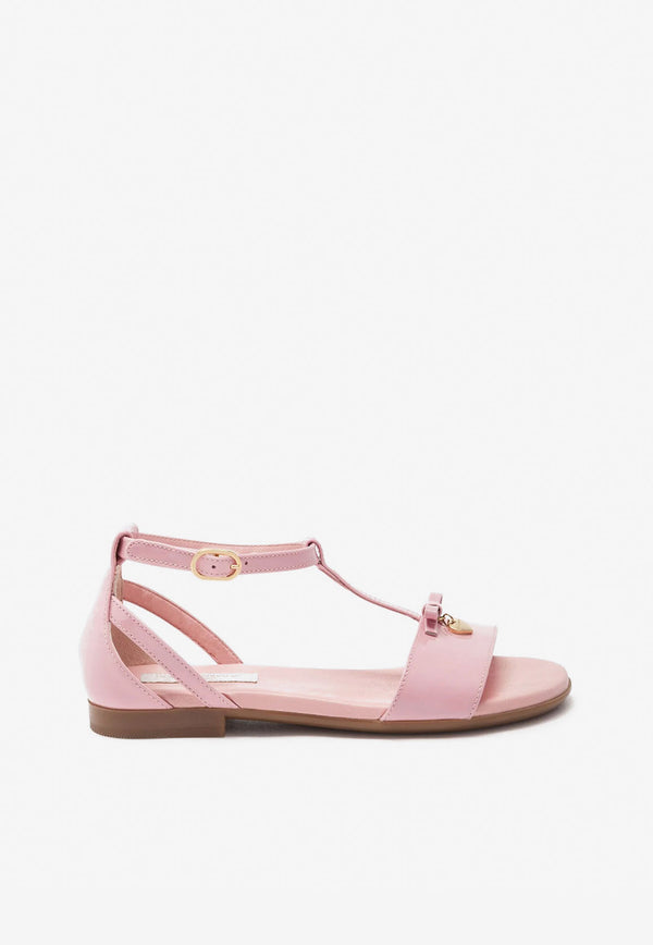 Dolce 
Gabbana Kids Girls T-strap Patent Leather Sandals D10457 A1328 80416 Pink