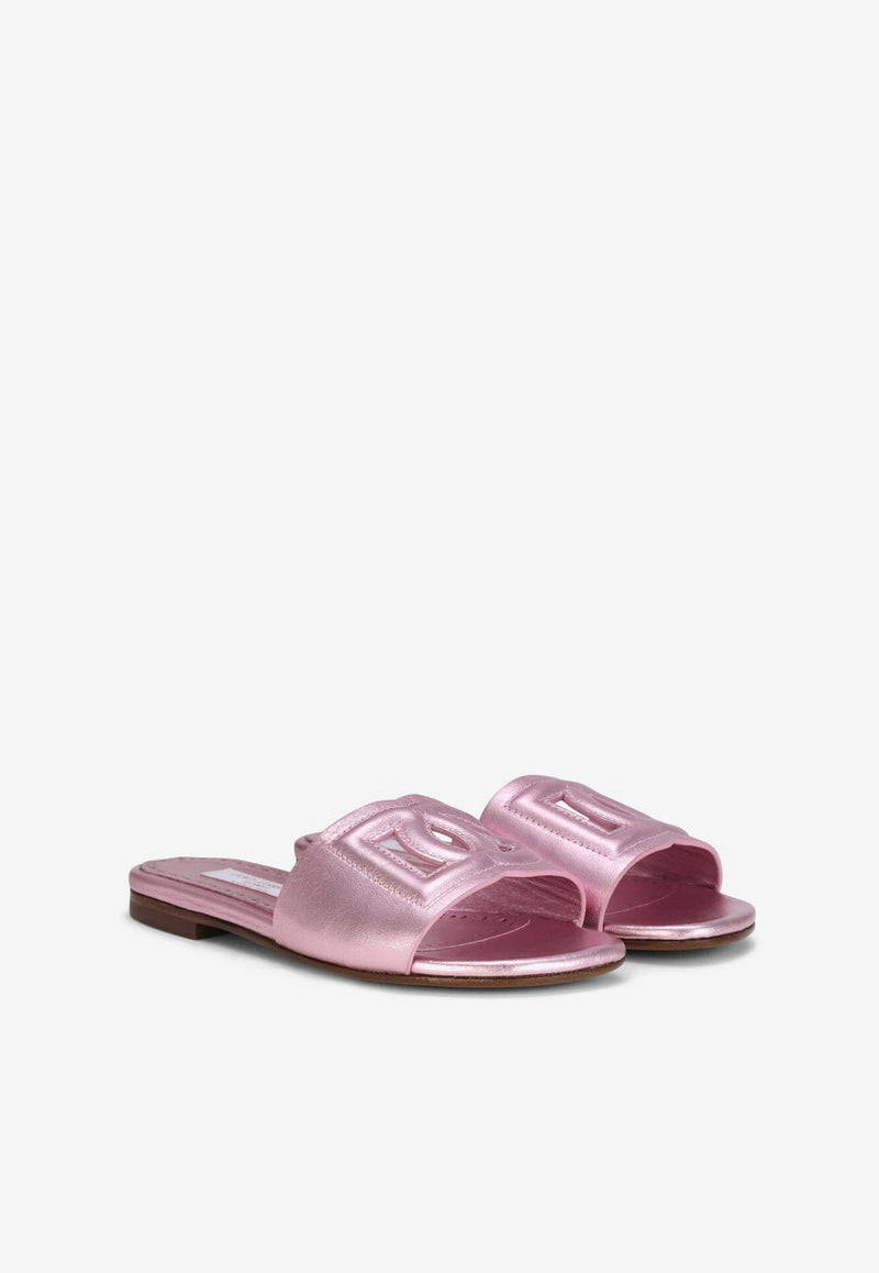 Dolce 
Gabbana Kids Girls DG Millennials Metallic Leather Sandals D11032 A5439 8M305 Pink