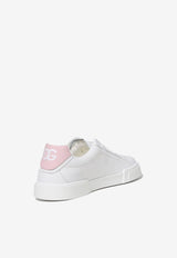 Dolce 
Gabbana Kids Girls DG Low-Top Leather Sneakers D11076 AY536 8B913 White