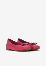 Dolce 
Gabbana Kids Girls DG Logo Patent Leather Ballet Flats Fuchsia D11141 A1328 80411