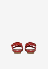 Dolce 
Gabbana Kids Girls DG Logo Patent Leather Sandals Red D11155 A1328 87124