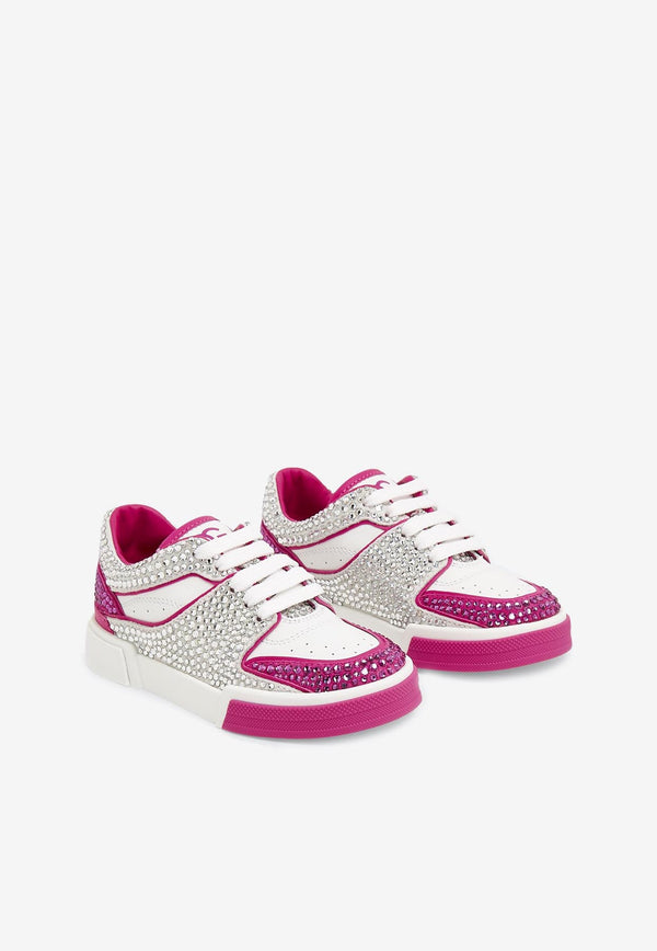 Dolce 
Gabbana Kids Girls Crystal-Embellished Low-Top Sneakers Multicolor D11178 AM803 8K084