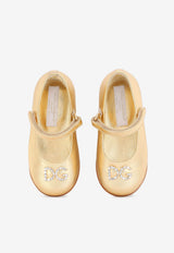 Dolce 
Gabbana Kids Baby Girls Mary Jane Metallic Leather Ballerinas D20057 A6C66 89869 Gold