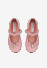 Dolce 
Gabbana Kids Baby Girls DG Logo Patent Leather Ballet Flats with Strap Pink D20081 A1328 80416