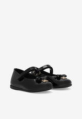 Dolce 
Gabbana Kids Baby Girls DG Logo Patent Leather Ballet Flats with Strap Black D20081 A1328 80999