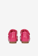 Dolce 
Gabbana Kids Baby Girls DG Logo Patent Leather Sandals Pink D20082 A1328 80411