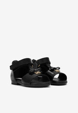 Dolce 
Gabbana Kids Girls Logo-Plaque Sandals Black D20082 A1328 80999