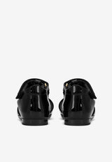 Dolce 
Gabbana Kids Girls Logo-Plaque Sandals Black D20082 A1328 80999