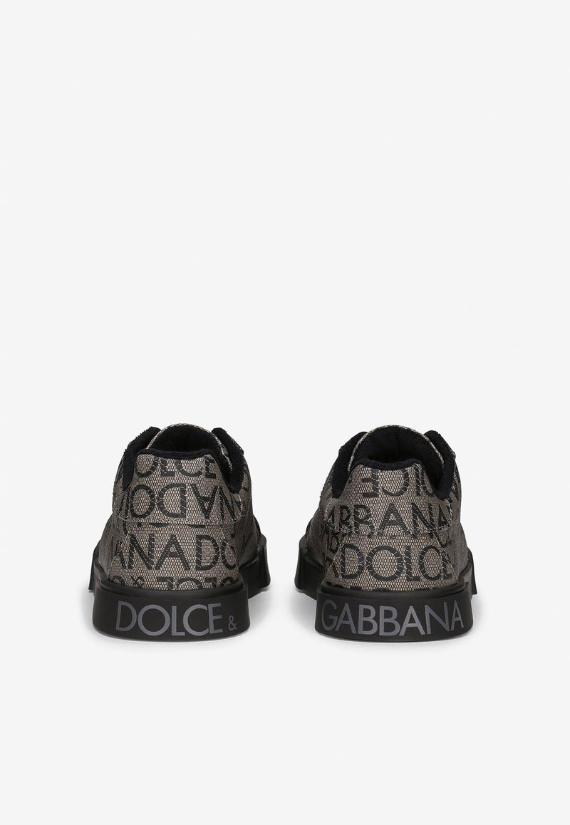 Dolce 
Gabbana Kids Boys Logo Jacquard Low-Top Sneakers Brown DA0702 AJ699 89875