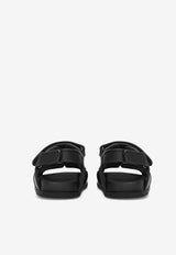 Dolce 
Gabbana Kids Boys Logo-Plaque Double-Strap Sandals Black DA5098 A1293 80999